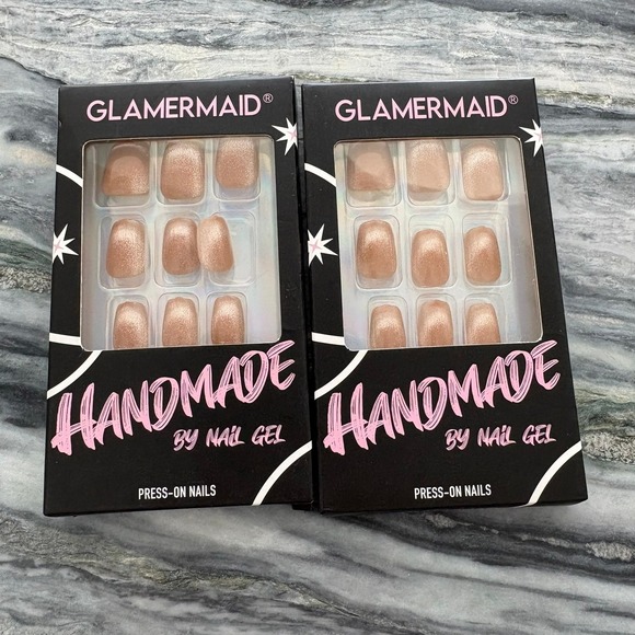 Glamermaid Other - Glamermaid Handmade Press On Nails 2 Sets Champagne Gold Cat Eye Gel M302010422A
